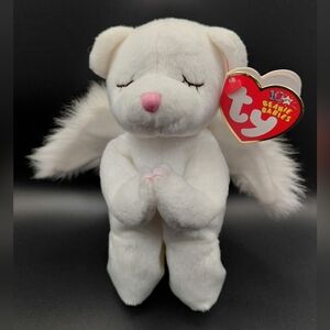 Ty Beanie Babies White "Blessed" Angel Bear Plush